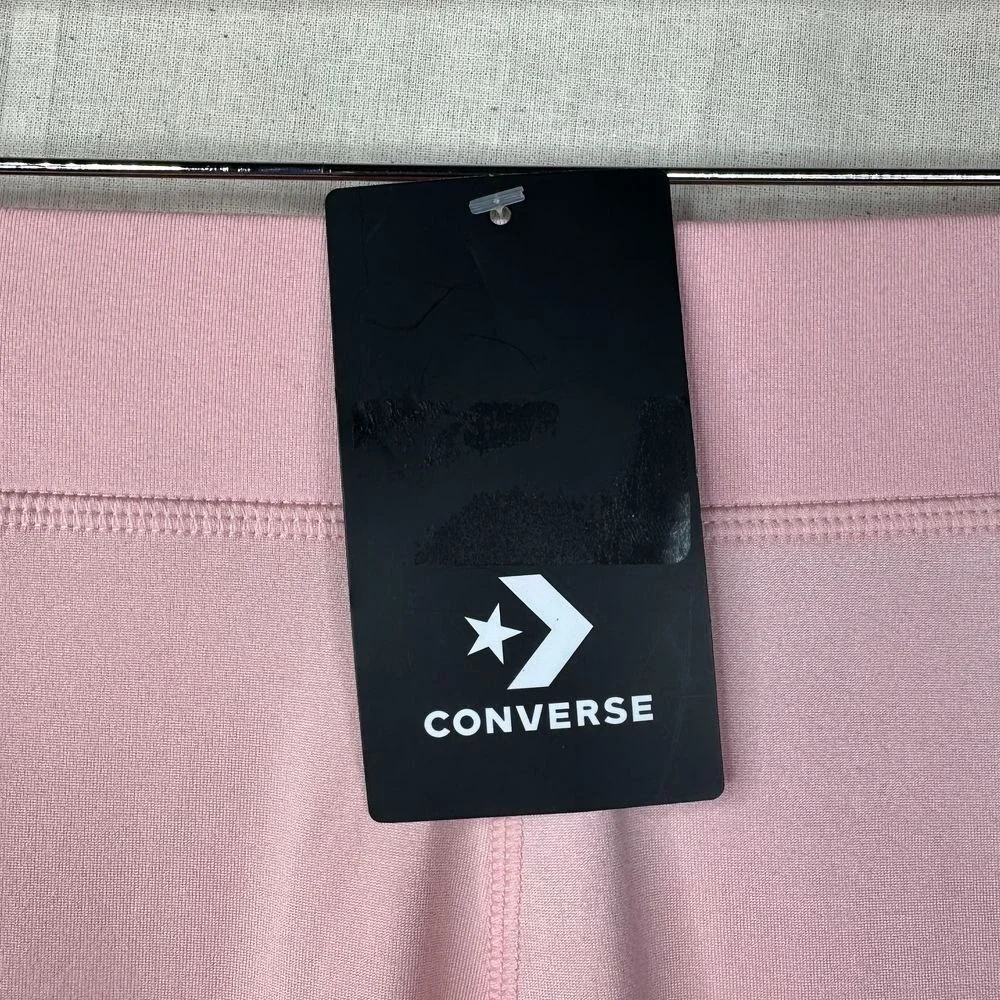 New Converse Girls Patch‎ High Rise Leggings size Large Storm Pink